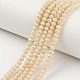 Electroplate Opaque Solid Color Glass Beads Strands EGLA-A034-P4mm-L14-1