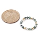 3 Uds. Juego de 3 anillos elásticos con cuentas redondas de piedras preciosas naturales mezcladas RJEW-TA00087-3