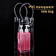 バレンタインデーのハンドル付き透明PVCビニール袋  赤ワイントートバッグ  透明  36x12x1cm ABAG-BC0001-20-5