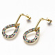 Brass Micro Pave Cubic Zirconia Dangle Stud Earrings EJEW-S208-131A-NF-2