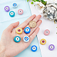 CHGCRAFT 12Pcs 6 Colors Silicone Evil Eye Beads Flat Round Evil Eye Beads DIY Jewelry Silicone Beads for Card Holder Ballpoint Pen Jewellery Craft Making SIL-CA0001-11-3