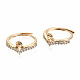 Brass Micro Pave Clear Cubic Zirconia Peg Bails Cuff Finger Ring Settings KK-T056-115G-NF-1