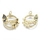 Real 16K Gold Plated Brass Micro Pave Cubic Zirconia Pendants KK-S061-72A-G-NR-1