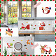 Gorgecraft 8 лист 8 стиля рождественские тематические ПВХ статические наклейки STIC-GF0001-15-5