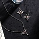 Plastic Bat with Teardrop Pendant Necklace & Dangle Earrings SJEW-G081-01AS-8
