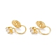 Brass Micro Pave Cubic Zirconia Clip-on Earrings Finding KK-G403-01E-G-1