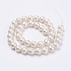 Arrugado textura perla shell perlas hebras X-BSHE-E016-8mm-07-2
