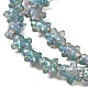 Perles de verre galvanoplastiques plaquées arc-en-ciel GLAA-P005-FR04-3