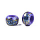 Perles rondelles acryliques opaques imprimées de fleurs SACR-S305-27-G01-3