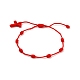 調節可能なナイロン糸編みこみアンクレット  クロス  レッド  内径：1-7/8~3-7/8インチ（4.8~10cm） AJEW-AN00313-1