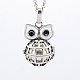 Collier en laiton rolo chouette chime cage cage pendentif colliers NJEW-F053-24AS-12-1