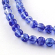 Pastèque bleu perles de verre en pierre brins G-R342-6mm-17-2
