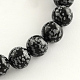 Copo de nieve piedra preciosa natural de obsidiana hebras de perlas redondas G-R264-6mm-1
