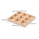 木製収納ボックス  バリーウッド  12.9x12.9x1.7cm  1つのコンパートメントさ：3.5~3.8x3.5~3.8cm  9区画/ボックス CON-L012-01-3