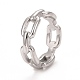 304 anello da dito a forma di catena portacavi in acciaio inossidabile per donna RJEW-C025-34B-P-1