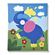創造的なDIY象模様樹脂ボタンアート  帆布画紙と木枠付き  子供のための教育工芸品絵画粘着性のおもちゃ  ブルー  30x25x1.3cm DIY-Z007-43-3