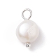 Ciondoli di perle d'acqua dolce coltivate naturali X-PALLOY-JF01099-03-2