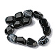Natürliche schwarze Achat Perlen Stränge G-F743-04C-3