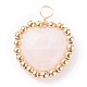 Pendenti di perle di quarzo rosa naturale sfaccettato in lega PALLOY-JF01299-1