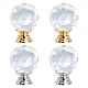SUPERFINDINGS 4Pcs 2 Style Crystal Ball Finial with Base Royal Designs Clear Ball Crystal Glass Lamp Finials for Lamp Shade FIND-FH0002-85-1