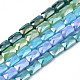 Electroplate opaco colore solido perle di vetro fili EGLA-N002-25-A-1