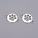 Tibetan Style Flat Round with Dog  Paw Print Alloy Links connectors X-TIBE-Q045-04AS-RS-2
