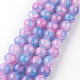 Chapelets de perles en verre craquelé peint DGLA-Q023-8mm-YS55-1