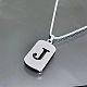 Прямоугольник с вырезанной лазером буквой 201 нержавеющая сталь инициал кулон ожерелье&nbsp;WGA5E8C-10-1