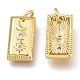 Brass Micro Pave Clear Cubic Zirconia Charms X-KK-M206-23G-2