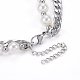 304 Stainless Steel Pendant Tiered Necklaces NJEW-O106-03P-4