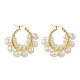 3 Pair 3 Size Natural Pearl Beaded Hoop Earrings EJEW-JE05168-3
