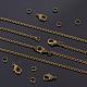 Benecreat Cadena de cable de eslabones de latón con cadena de bronce antiguo de 39 pie/12 m y 2.5 mm con 60 anillos de salto y 20 cierres de langosta para hacer joyas de diy CHC-BC0001-11AB-3