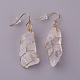 Boucles d'oreilles avec pendentif de cristal en quartz naturel EJEW-F228-A01-2