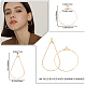 Beebeecraft 1 Box 40Pcs Real 18K Gold Plated Brass Hoop Earring Findings Teardrop Round Beading Hoop Earrings Component Accessories for DIY Jewelry Making Craft KK-BBC0001-35-2