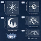 GORGECRAFT 5 Sheets 5 Styles Compass Car Stickers and Decals Adhesive Moon with Trees Sticker Reflective Stickers Waterproof Vinyl Automotive Exterior Decor for Truck Motorcycle Doors Laptop DIY-GF0006-27-3