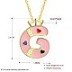 Fashion Tin Alloy Enamel Letter Pendant Necklaces NJEW-BB20985-G-6