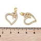 Cuore di San Valentino con ciondoli bowknot placcati in ottone con micro pavé pendenti con zirconi trasparenti KK-G482-15G-3