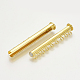 真鍮スライドロッククラスプ  1連  9穴  マグネチック  チューブ  ゴールドカラー  18mm  穴：46.5x10x6mm KK-Q740-01G-2