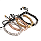 Round 304 Stainless Steel Braided Beaded Bracelets BJEW-O124-11-1