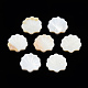 天然淡水シェルビーズ  ホタテの形  乳白色  15x15.5x2.5mm  穴：1mm SHEL-T007-02-3