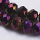 Faceted Rondelle Electroplate Glass Bead Strands X-EGLA-D020-8x5mm-84-3