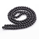 Schwarze Glasperle runde lose Perlen für Schmuck Halskette Handwerk X-HY-8D-B20-2