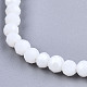 Bracelets extensibles en perles de verre rondes à facettes BJEW-T016-06B-3
