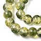 Two-Tone Crackle Baking Painted Transparent Glass Beads Strands CCG-T004-8mm-01-2