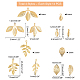 DICOSMETIC 56Pcs 4 Style Tree Leaf Charms Leaves Branch Charms Gold Plated Leaf Charms Rack Plating Brass Pendants Dangle Jewelry Component for Thanksgiving Autumnal Bracelet Necklace Making KK-DC0001-18-2