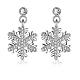 Adorable Design Snowflake Tin Alloy Czech Rhinestone Dangle Earrings EJEW-BB03983-01P-1