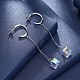 925 Sterling Silver Dangle Stud Earrings EJEW-BB30475-5