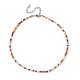 Faceted Rondelle Glass Beaded Necklace for Women NJEW-M208-01G-3