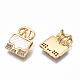 Brass Micro Pave Clear Cubic Zirconia Charms KK-Q277-023-NF-3