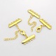5 Strands 10-Hole Plating Zinc Alloy and Brass Ends with Chains PALLOY-N0102-02G-2